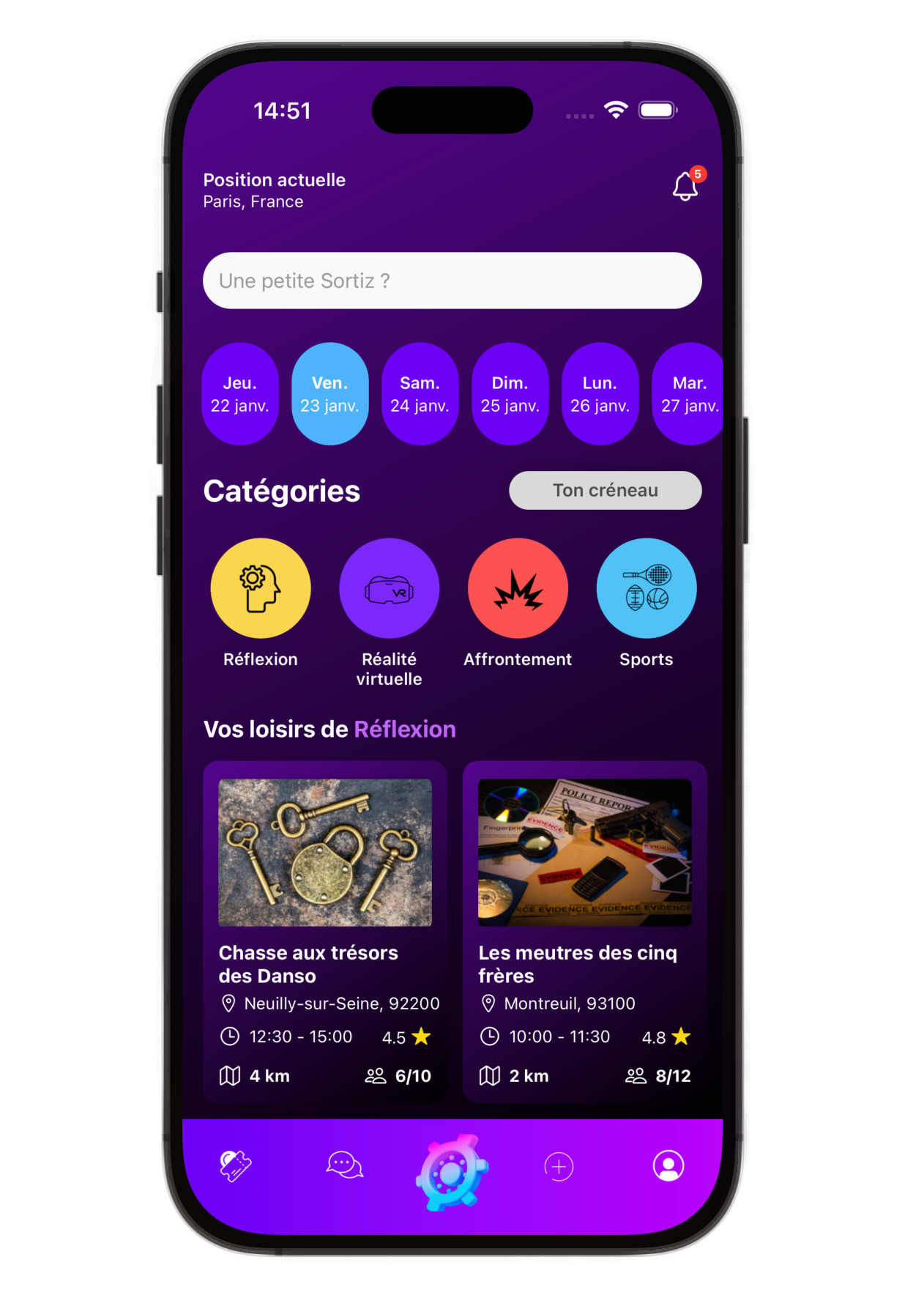 Aperçu de l'application Sortiz